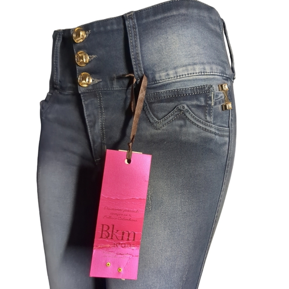 *NEW* Colombian Authentic Skinny Butt Lifter white Embroidery Jeans Si… - Picture 10 of 12